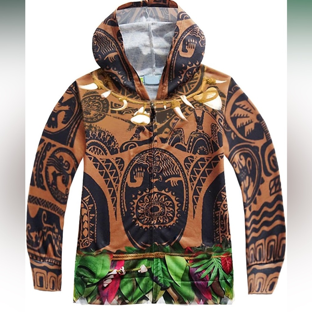 Boys Maui from Disney Moana Zippered Hooded Jacket/Costume, 5